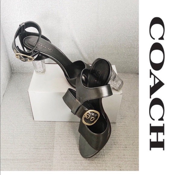 Coach Shoes - Coach pewter leather heels